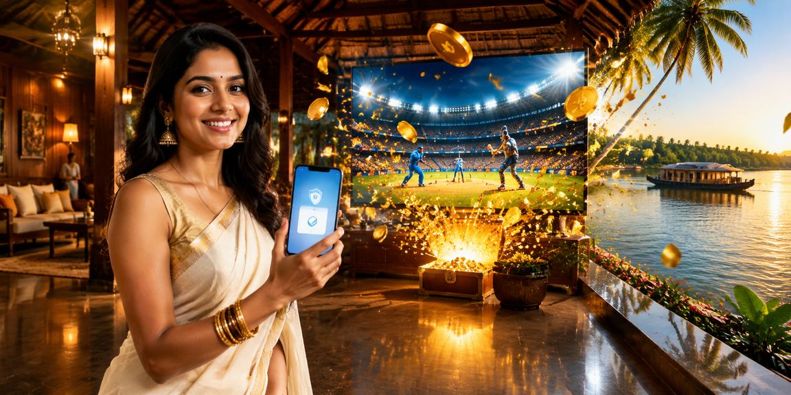 Excited cricket fan watching live match at Kerala